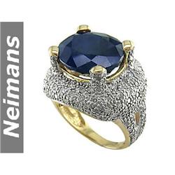 Antique 1.25 ct Green Sapphire & Diamond Ring 14kt Gold