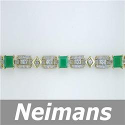 USGL Certified 32.50 ct Sapphire & Diamond Bracelet 14k