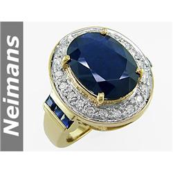 Certified 3.75 ct Green Tourmaline & Diamond Ring 14kt