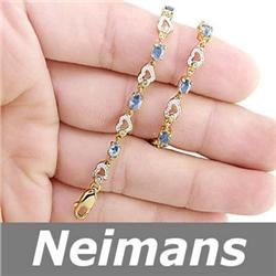 Gem Certified 5.00 ct Black Diamond & Sapphire Ring 14k