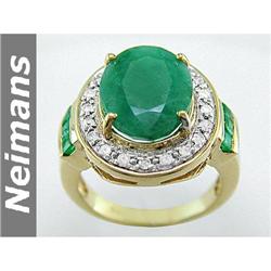 Mens Gents 8.50 ct Cert Emerald & VS Diamond Gents Ring