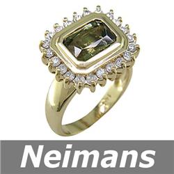 Certified 3.75 ct Tourmaline & Diamond Ring 14kt Gold