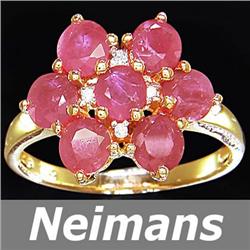 Certified 5.00 ct Blue Zircon & Diamond Ring 14kt Gold