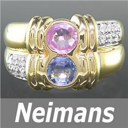 5.25 ct Orange Sapphire & Diamond Ring 14k Gold