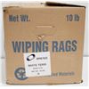 Image 1 : 10LB BOX OF WHITE TERRY RAGS