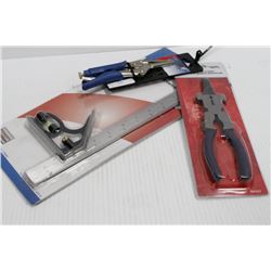 NEW 3PC TOOL LOT: LOCKING PLIERS/ MIG PLIERS &