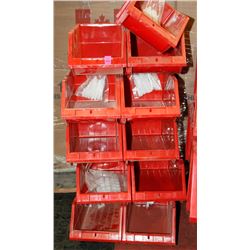 NEW 9PC 8" KLETON HIGH STACK STORAGE BINS; RED