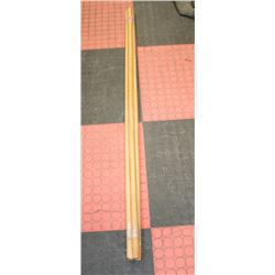 LOT OF 3 ASSORTED WOODEN CLEANING TOOL HANDLES