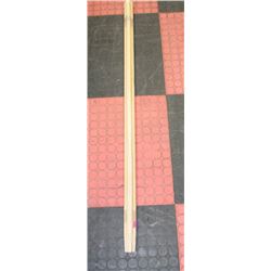 LOT OF 3 ASSORTED 4FT WOODEN CLEANING TOOL HANDLES