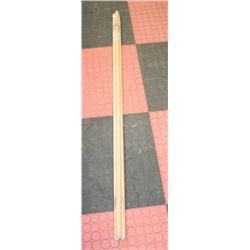 LOT OF 3 ASSORTED WOODEN CLEANING TOOL HANDLES