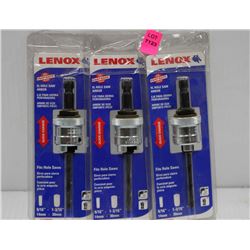 LOT OF 3 LENOX 5L HOLE SAW ARBOURS 9/16- 1 3/16