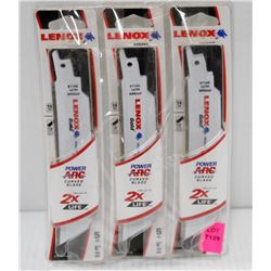 LOT OF 3 LENOX GOLD  6" 14TPI CURVED BLADE BI-