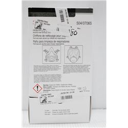 BOX OF 3M 100PC RESPIRATOR CLEANING WIPES
