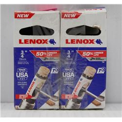 2PK OF LENOX 3/4" 19MM HOLE SAW W/ SPEED SLOT