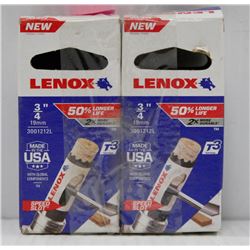 2PK OF LENOX 3/4" 19MM HOLE SAW W/ SPEED SLOT