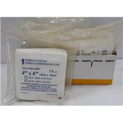 BOX OF NEW STERILE GAUZE PADS 4" X4"