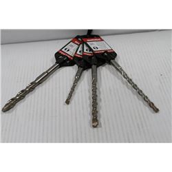 LOT OF 4 METABO ASSORTED CONCRETE BITS; 5/16, 3/8