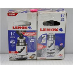 2PK OF LENOX 1-1/2" 38MM HOLE SAW W/ SPEED SLOT
