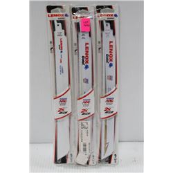 3PK OF LENOX  5PC 12", 10TPI ASSORTED METAL CURVED