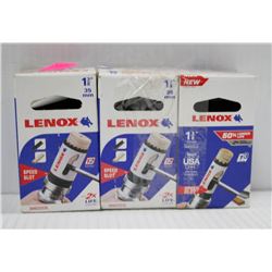 3PK OF LENOX 1 3/8" 35MM HOLE SAWS W/ SPEED SLOT