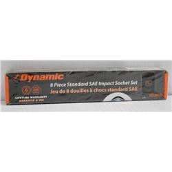 NEW DYNAMIC 8PC STANDARD SAE IMPACT SOCKET SET