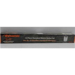 NEW DYNAMIC 14PC STANDARD METRIC SOCKET SET
