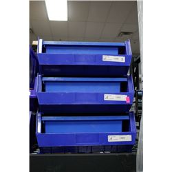 LOT OF 6 BLUE STACK & HANG BINS, APPROX 16" WIDE