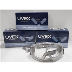 3 PAIRS OF NEW UVEX HIGH IMPACT CLEAR LENS SAFETY