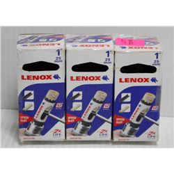 LOT OF 3 LENOX  1" HOLE SAWS