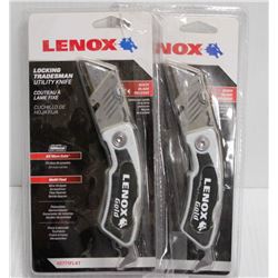 LOT OF 2 LENOX GOLD LOCKING UTILITY KNIFES