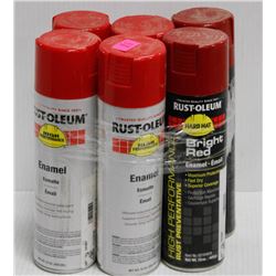 LOT OF 6 CANS RUSTOLEUM ENAMEL SPRAY PAINT