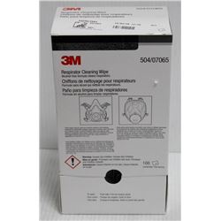 BOX OF 100, 3M RESPIRATOR CLEANING WIPES