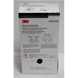 BOX OF 100, 3M RESPIRATOR CLEANING WIPES