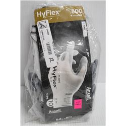12 PAIR OF ANSELL HI FLEX FOAM NITRILE WORK GLOVES