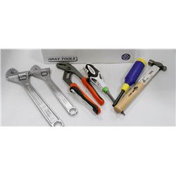 ASSORTED NEW TOOL LOT INCLUDES SCREW DRIVERS,