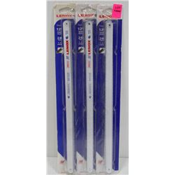 THREE 12 PACKS OF LENNOX 12" 24TPI MEDIUM METAL