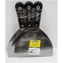 LOT OF 3 RICHARD 6" FLEXIBLE TAPING KNIVES