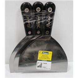 LOT OF 3 RICHARD 6" FLEXIBLE TAPING KNIVES