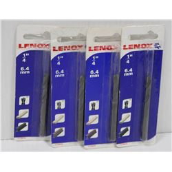 LOT OF 4 LENOX 1/4" DRILL BITS