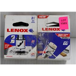 LOT OF 2 LENOX 2-1/8" HOLESAW BITS