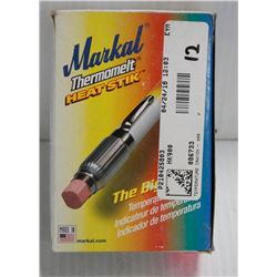 BOX OF 12 MARKAL TEMPERATURE CRAYONS, 400F / 204C