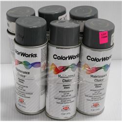 6 CANS OF COLOUR WORKS MAINTENANCE CHOICE ENAMEL