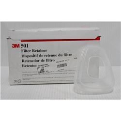 BOX OF 20, 3M 501 FILTER RETAINERS