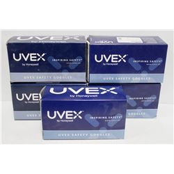 LOT OF 5 PAIR OF UVEX SAFETY GOGGLES