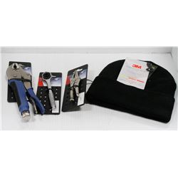 ASSORTED NEW TOOL LOT WITH NEW THINSULATE TOUQUE