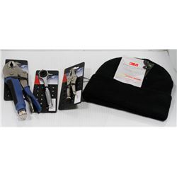 ASSORTED NEW TOOL LOT WITH NEW THINSULATE TOUQUE