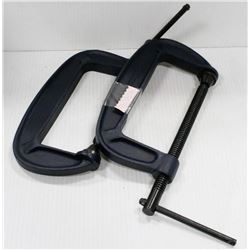 LOT OF TWO 6" METAL C-CLAMPS