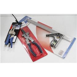 NEW 3PC TOOL LOT, LOCKING PLIERS/ MIG PLIERS &