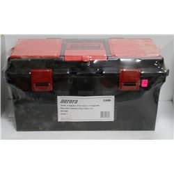 AURORA BLACK TOOL BOX W/ 3 ORGANIZERS 22X11X11