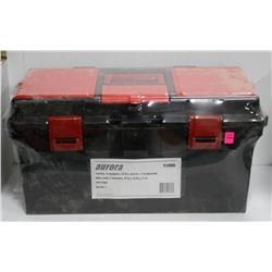 AURORA BLACK TOOL BOX W/ 3 ORGANIZERS 22X11X11
